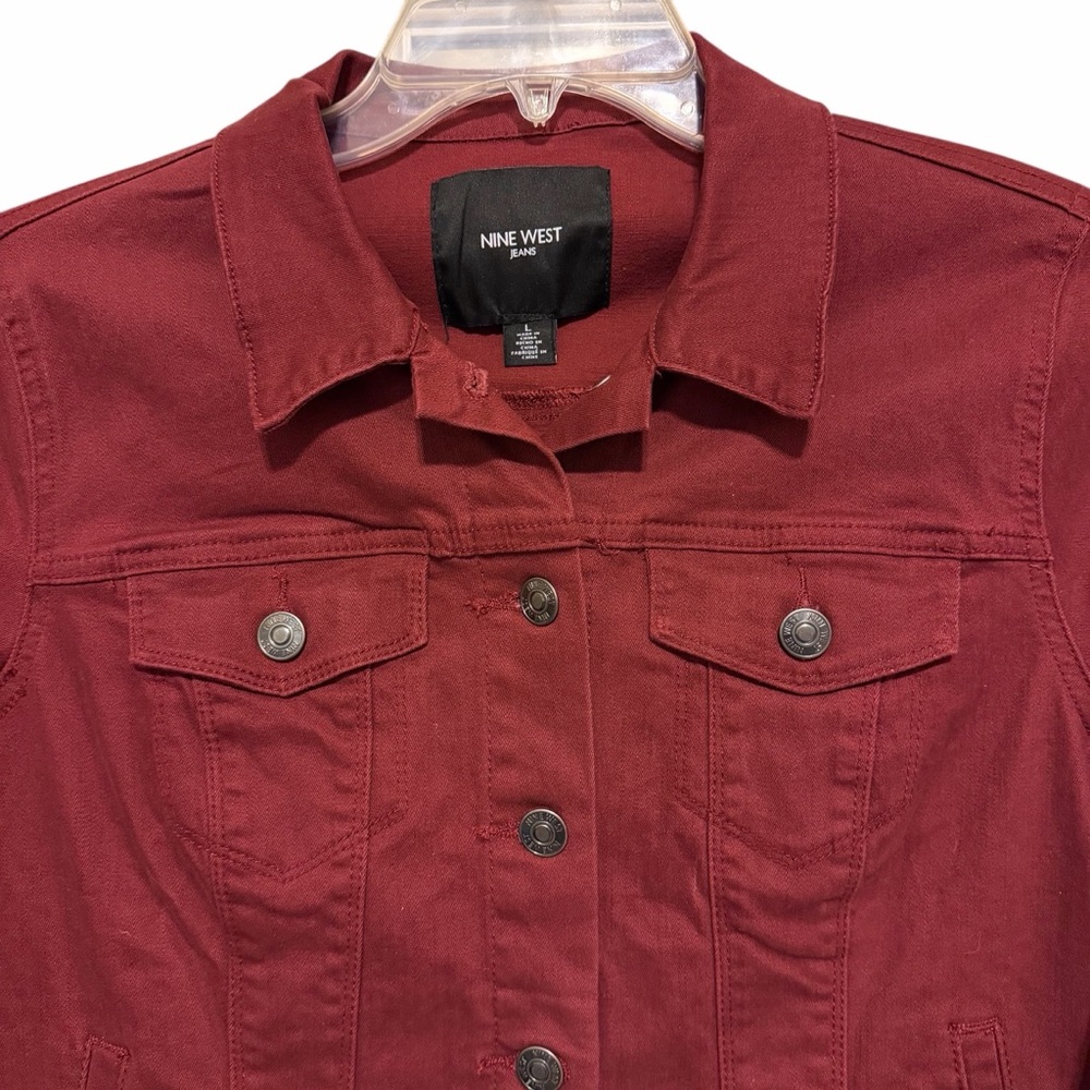 Nine West Sarah Cabernet Denim Jacket - Size Large - Picture 3 of 7
